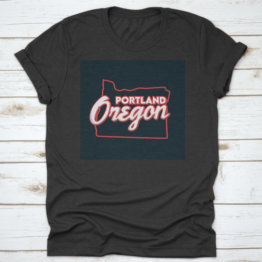 Portland Oregon With Portland Map Silhouette Background, Vector Arts,